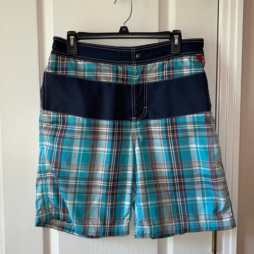 D8 Lands End blue swim trunks
